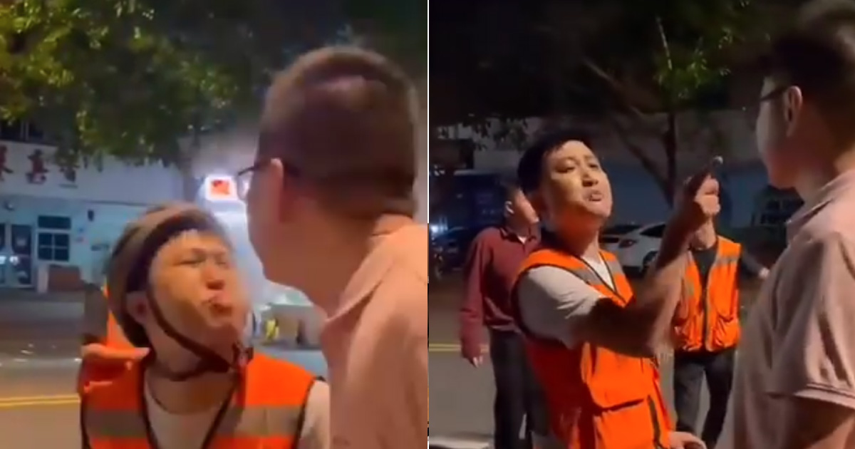PRC MEN FIGHTING ON THE STREETS BY SPITTING INTO EACH OTHER’S MOUTH