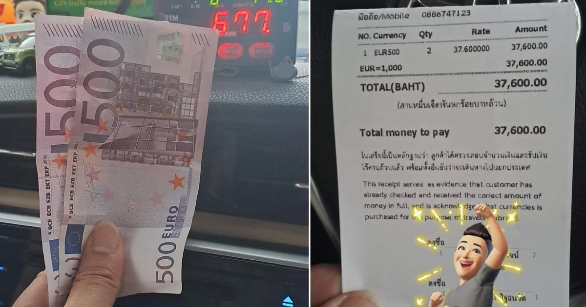 THAI TAXI DRIVER RECEIVES 1,000 EURO TIP TO RUSHED PASSENGER TO AIRPORT