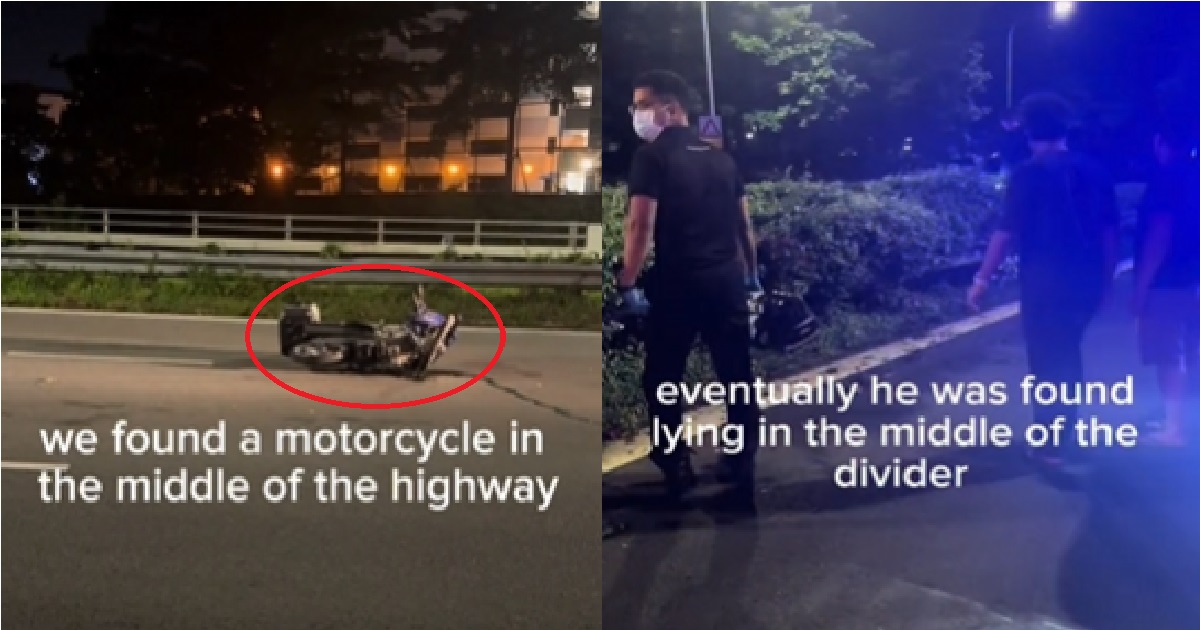 MOTORCYCLE FOUND “ABANDONED” ON PIE, RIDER’S DEAD BODY LATER FOUND ON ROAD DIVIDER