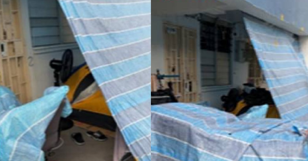 BOON LAY RESIDENT HOARDS SO MUCH STUFF AT HOME & ENDS UP SLEEPING IN “TENT” OUTSIDE