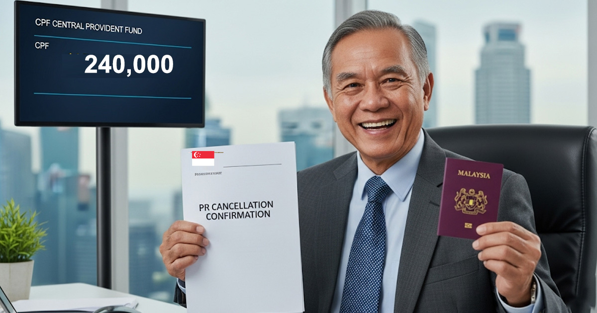 Malaysian PR Earns Big in SG, Cancels PR at 45, Walks Away With CPF Jackpot & Retires
