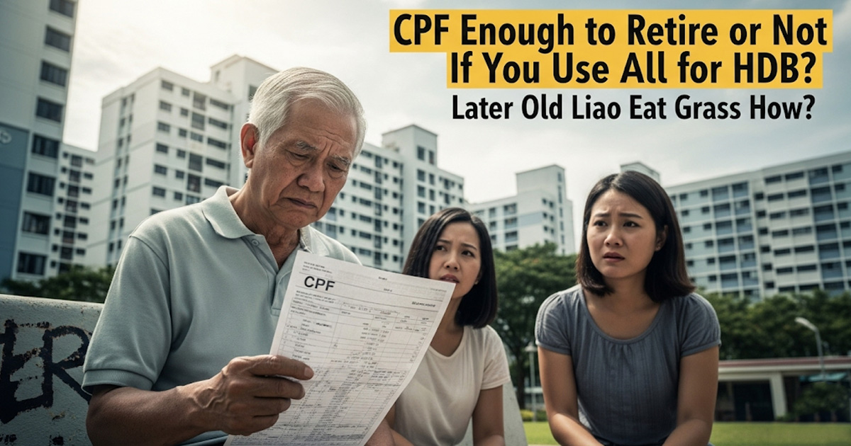 CPF Enough to Retire or Not If You Use All for HDB? Later Old Liao Eat Grass How?