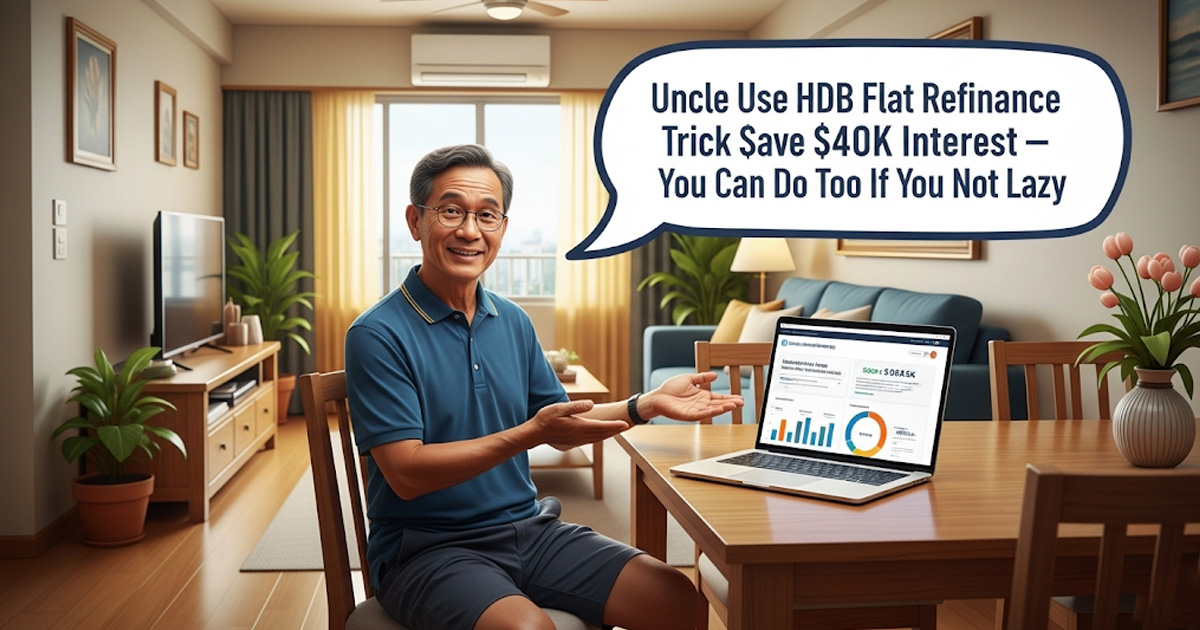 Uncle Use HDB Flat Refinance Trick Save $40K Interest — You Can Do Too If You Not Lazy